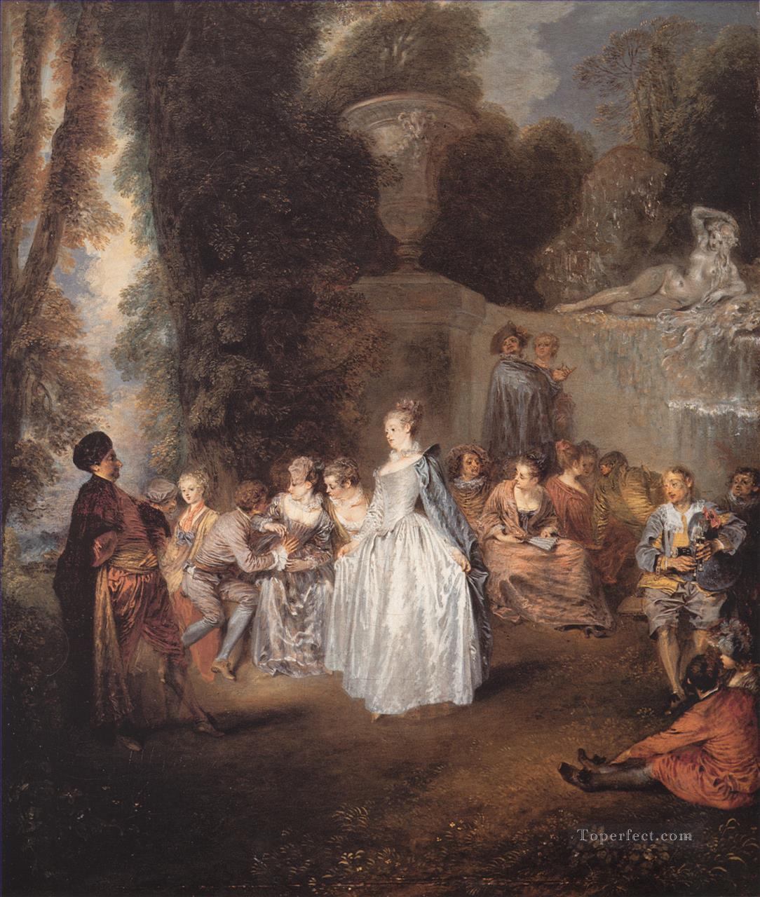 Les Fetes venitiennes Jean Antoine Watteau Oil Paintings